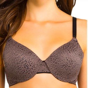 Warner's Leopard Print Bra in Brown and Black